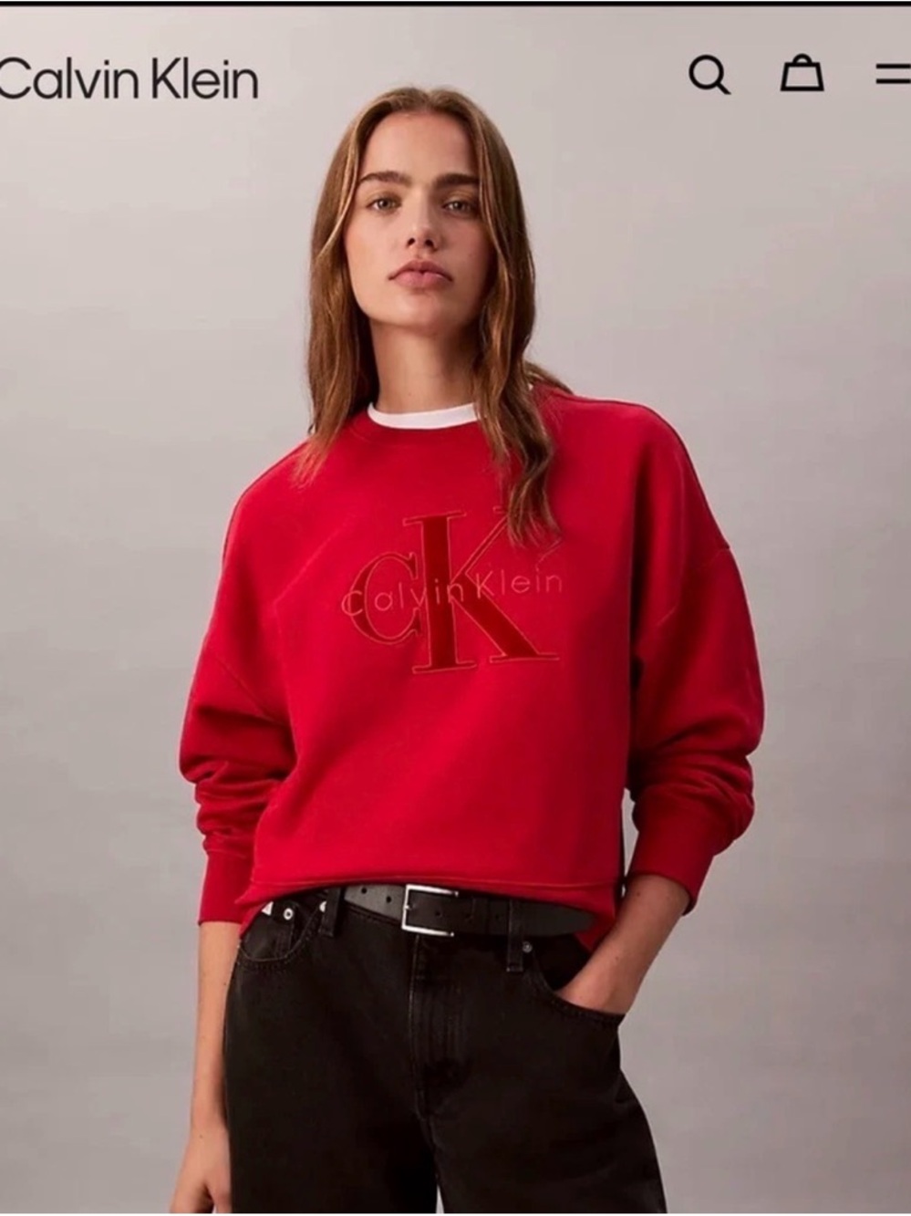 NWT Calvin Klein Red Sweatshirt~ Size M
